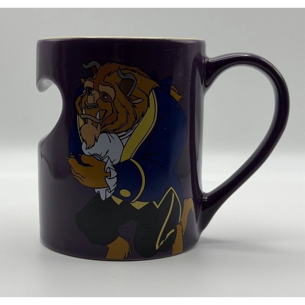 Beast Disney Beauty & The Beast Purple And Yellow Ceramic Coffee Mug
